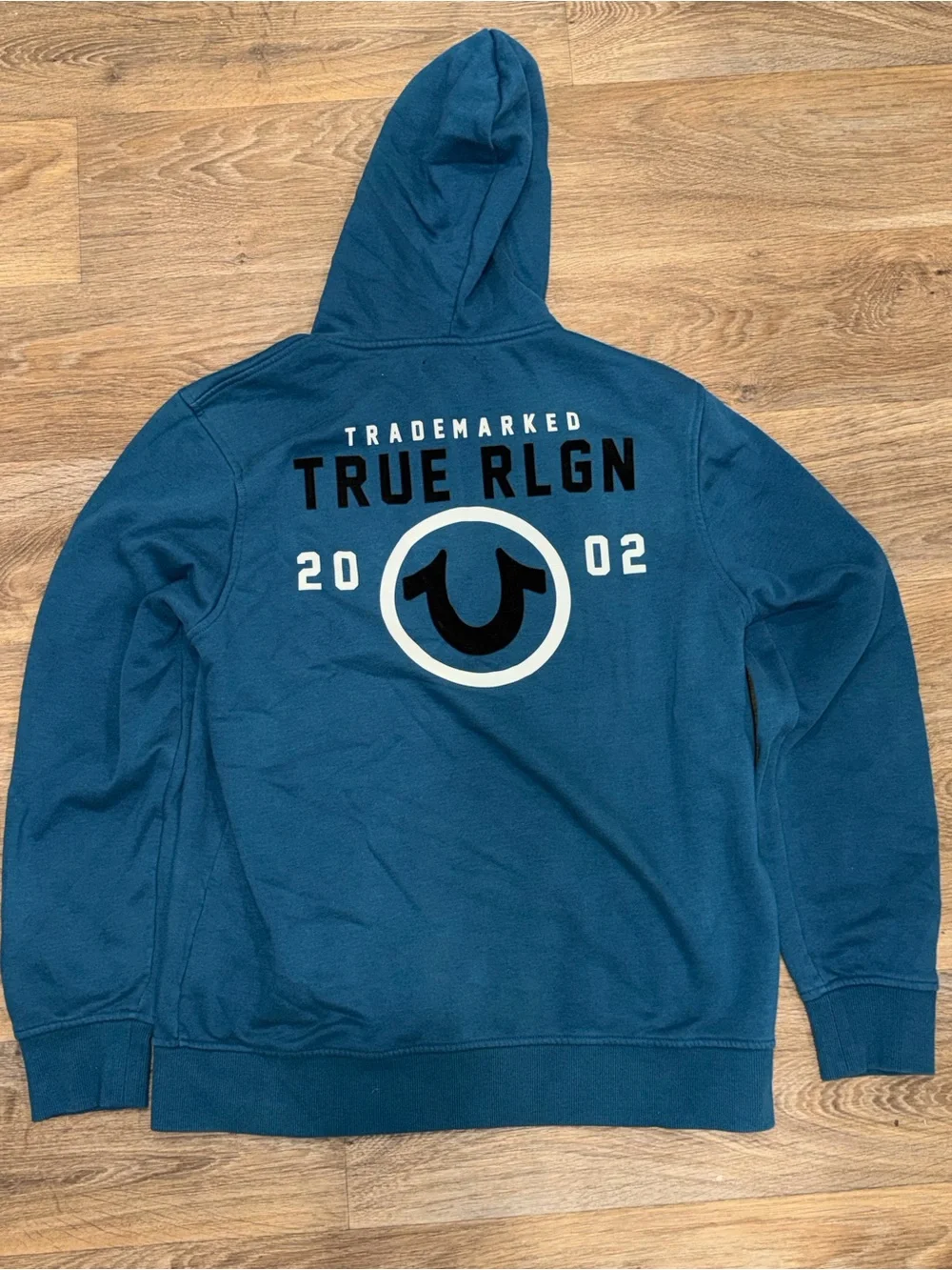 True Religion Men's Deep Teal Zip-Up Hoodie Sweatshirt